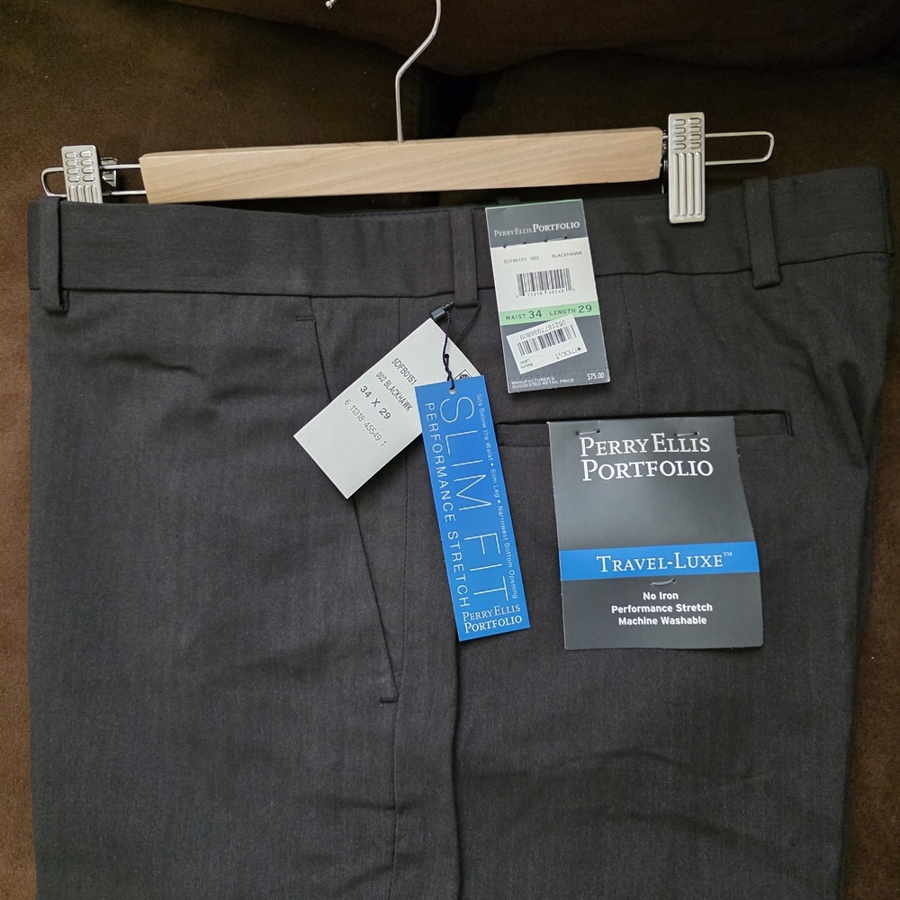 Perry Ellis Black and Gray Dress Pants ***34X29***